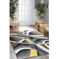 thumbnail image 3 of Rug and Decor Metro Collection Gray Yellow Black White Vertex Rug Abstract Moden Area Rug, 3 of 5