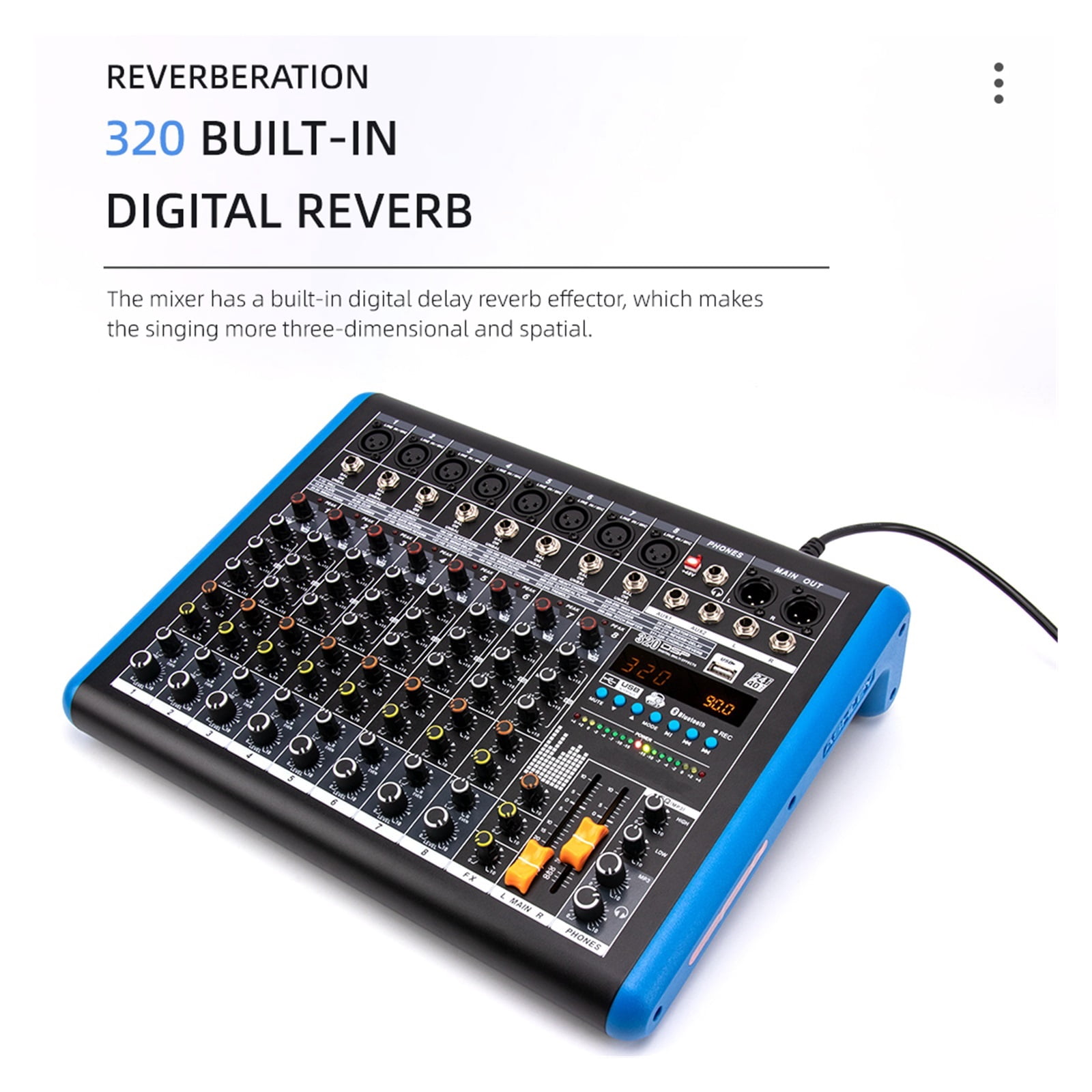 Professional 8-channel Digital Mixer Sound Card Microphone Mobile Phone Live Broadcast Computer Recording DJ Equipment ,Easy to Operate