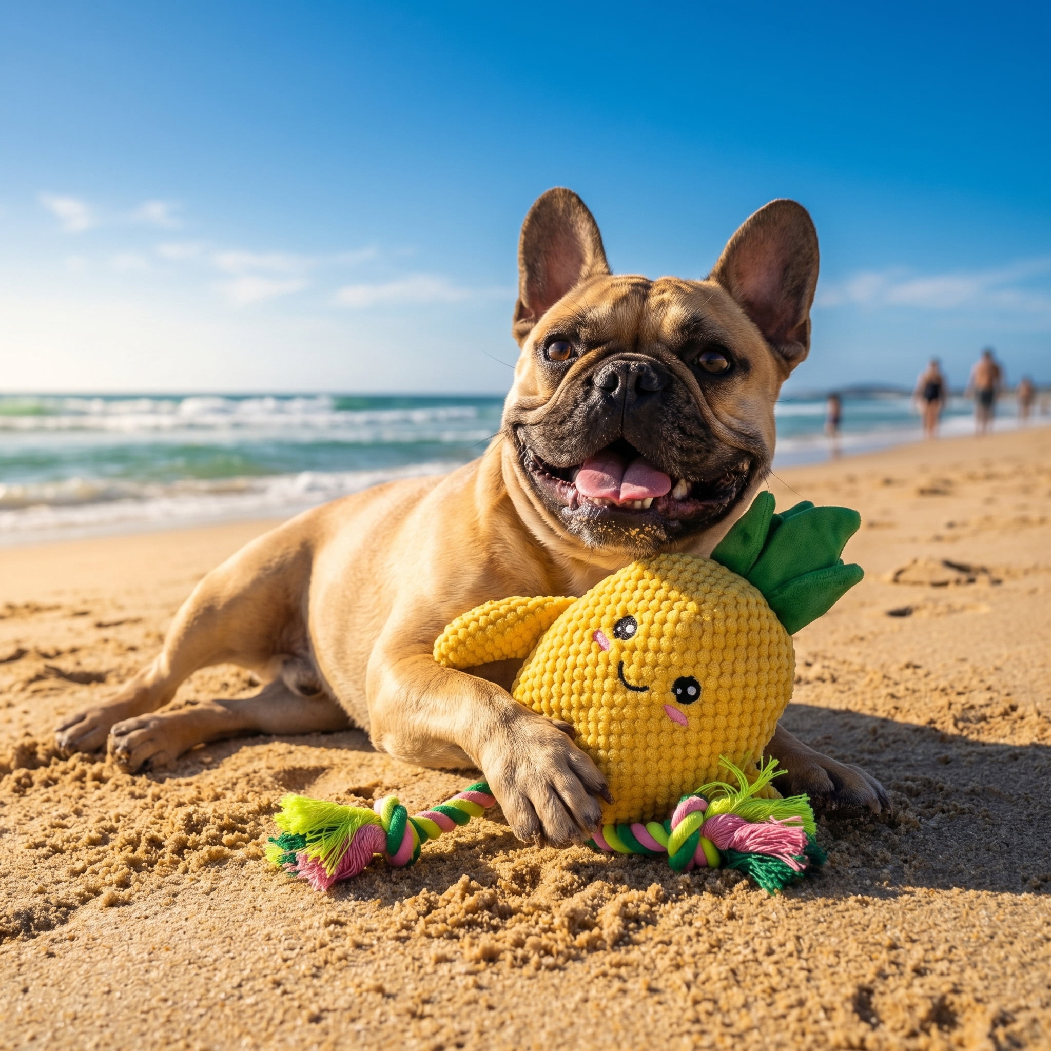 Vibrant Life Summer Plush Pineapple Dog Toy with Squeaker, Chew Level 2