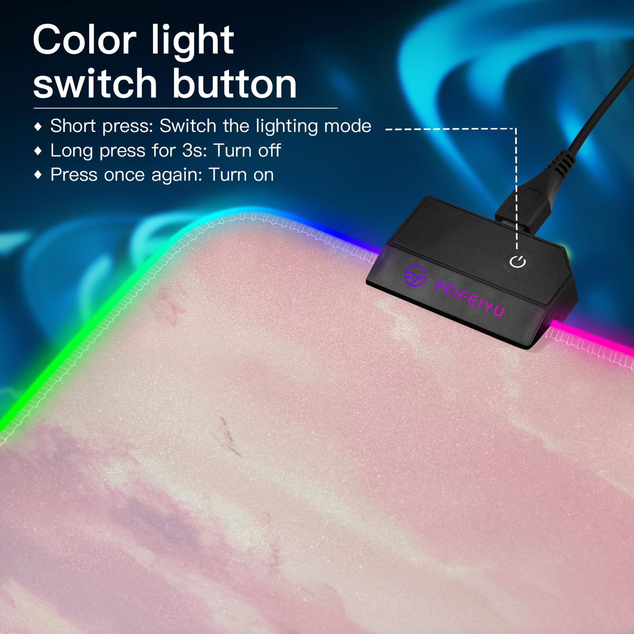Haosy RGB Led Gaming Mouse Pad Non-Slip Large Keyboard Desk Mat 13 Light Modes 31.5x11.8 inch Beautiful Alien Landscape