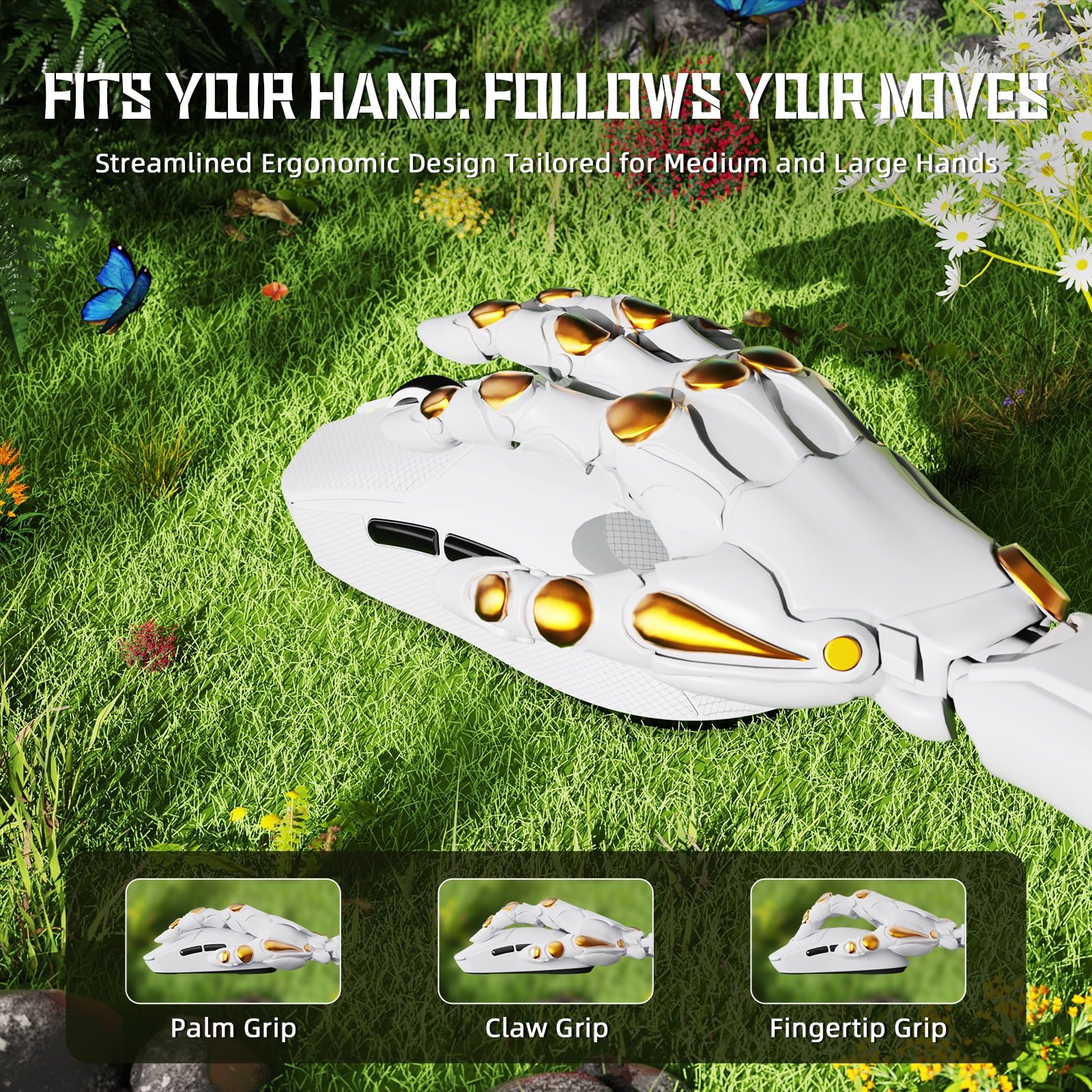 ATTACK SHARK X8 SE Wireless Gaming Mouse, Tri-Mode 2.4G/USB-C Wired/Bluetooth, PAW3311 Sensor, 25000 DPI, 55g Lightweight Design, 500mAh Battery, Grip Tape Included, White