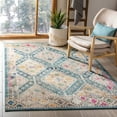 thumbnail image 3 of SAFAVIEH Madison Lanford Vintage Geometric Area Rug, Dark Blue/Yellow, 5' x 5' Square, 3 of 9