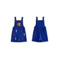 thumbnail image 2 of Yuemengxuan Toddler Boy Back to School Shorts Overalls Letter Apple Embroidery Sleeveless Jumpsuit, 2 of 9