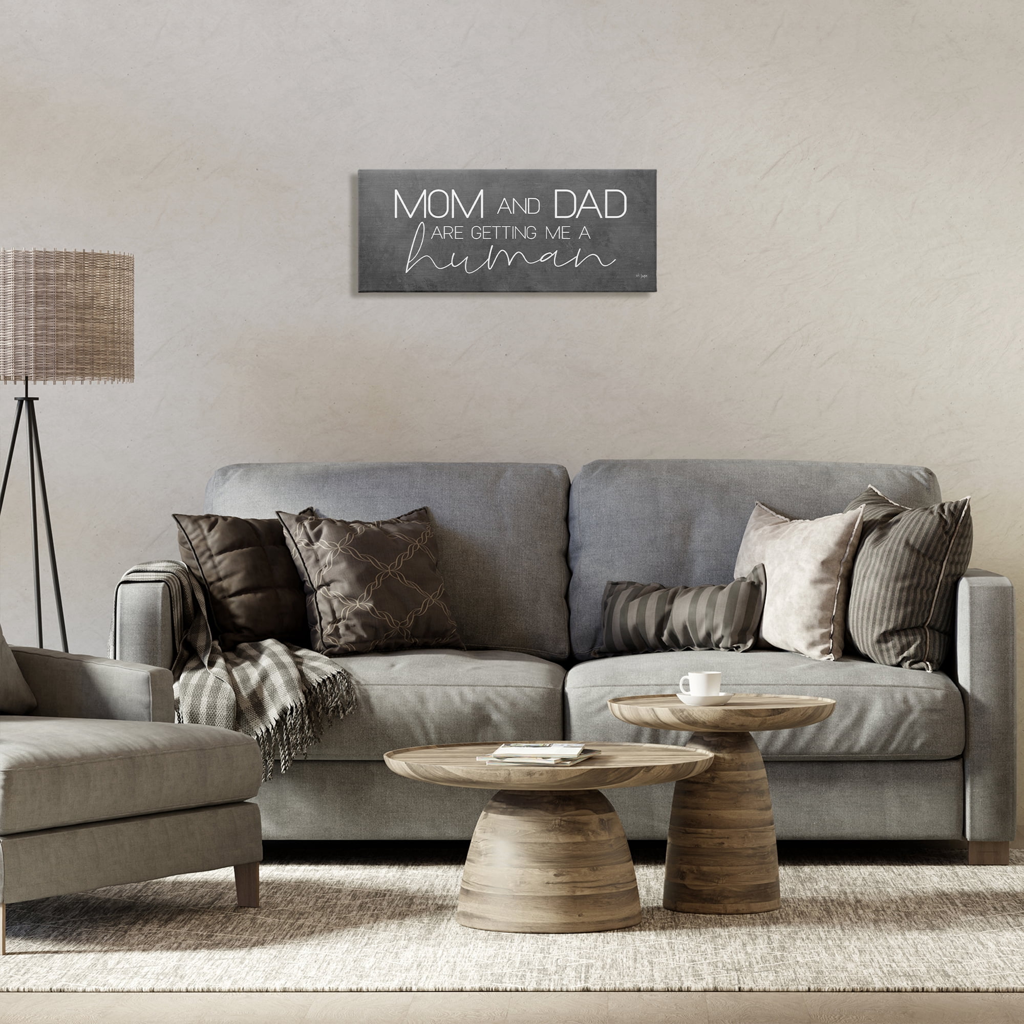 Stupell Industries Getting Me A Human Text & Numbers Painting Wrapped Canvas Art Print Wall Art, 24 x 10