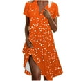 thumbnail image 2 of qolati Summer Dresses for Women 2025 V Neck Short Slevee Polka Dot Casual Dresses Loose Flowy A Line Boho Vacation Beach Sundress with Pockets, 2 of 6