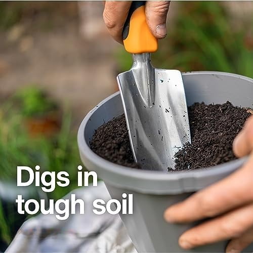 Trowel, Heavy Duty Gardening Hand Tool with Hang Hole, For Digging and Planting, Rust Resistant Cast Aluminum, Ergonomic Handle and Comfort Grip, Gardening Tools for Yard