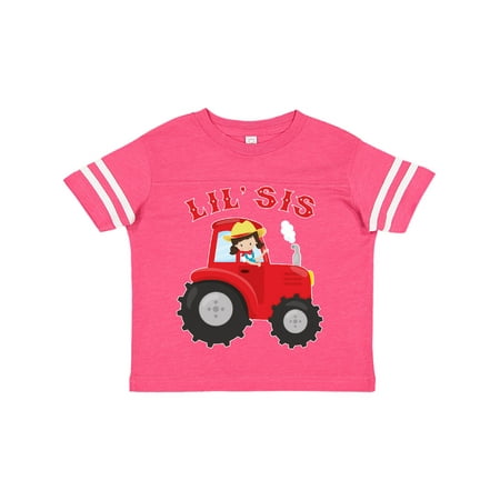 

Inktastic Farmer Tractor Little Sis Gift Toddler Toddler Girl T-Shirt