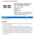 thumbnail image 2 of Rear Brake Pad Set - Compatible with 2011 - 2013 INFINITI G37 4-Door 2012, 2 of 2