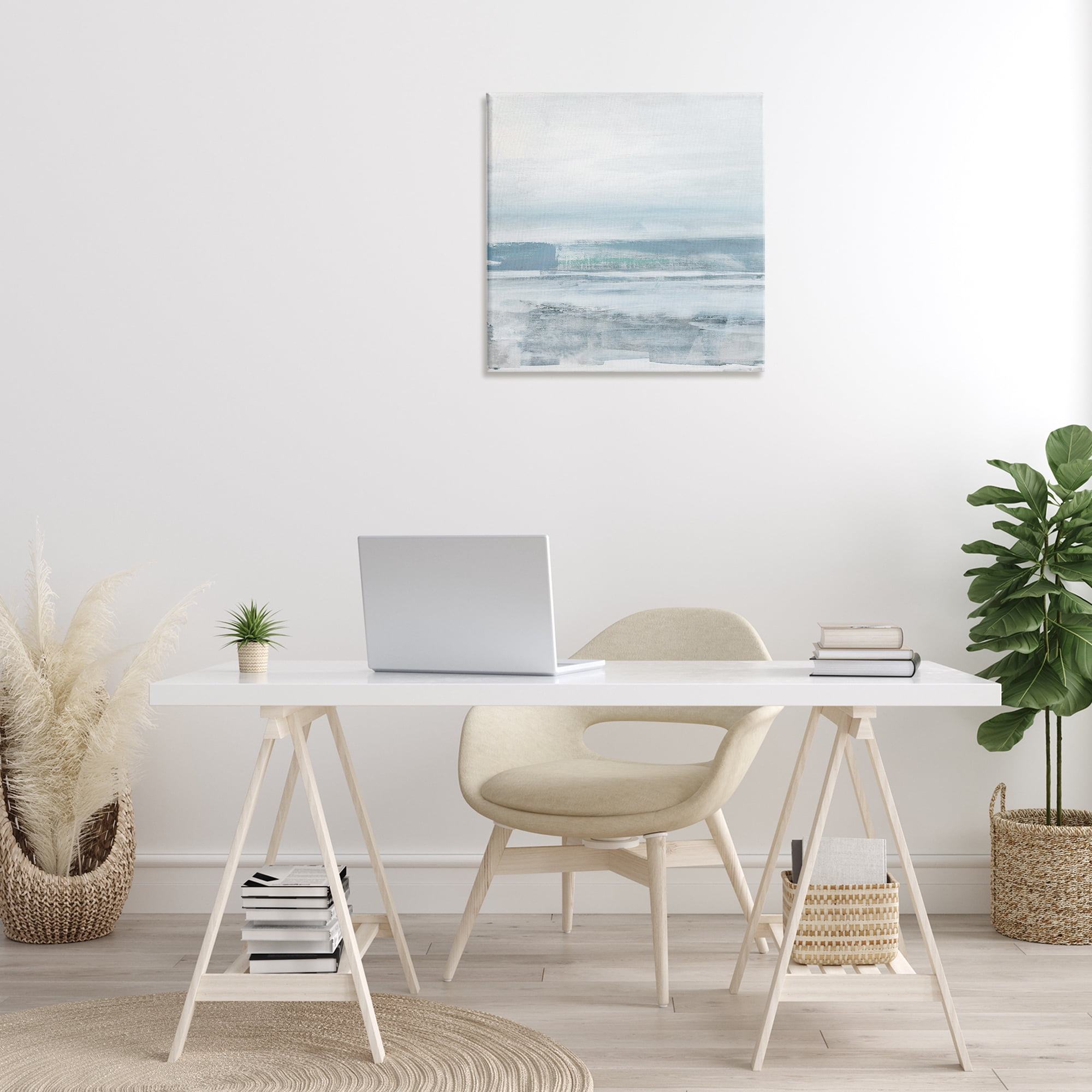 Stupell Industries Stormy Blue Grey Ocean Abstract Painting Gallery Wrapped Canvas Art Print Wall Art, 24 x 24