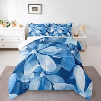 Castle Fairy Teens Blue Flowers Full Size Comforter Sets,Exotic Style Bedding Sets