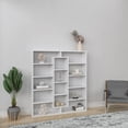 thumbnail image 2 of Ada Home Decor Multiple Tier Open Shelf Bookcase, 14- Cube Storage, White, 2 of 7
