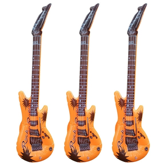 UsTZtai Large Inflatable Guitar, 3pcs Kids Toy for Fancy Dress Party Stage Props, Simulation Musical Instrument