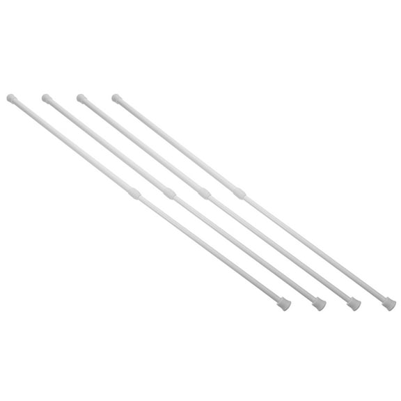 BESTOYARD 4Pcs Spring Loaded Curtain Rods White with Adjustable Length for Home Use