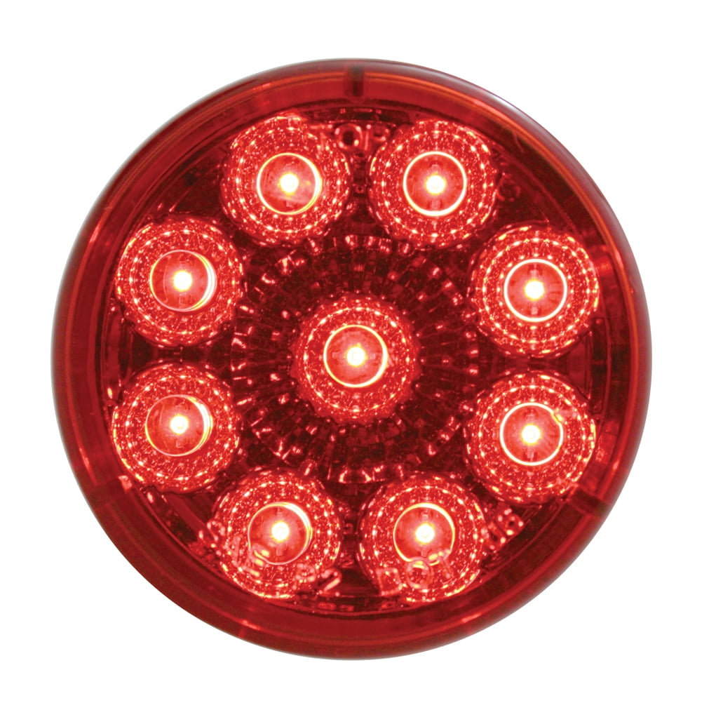 2pc - 2.5 Round 6 LED Red Light Truck Trailer Side Marker Clearance