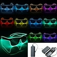 thumbnail image 2 of LED EL Wire Glasses Light Up Glow Sunglasses Eyewear Shades for Nightclub Party, 2 of 8