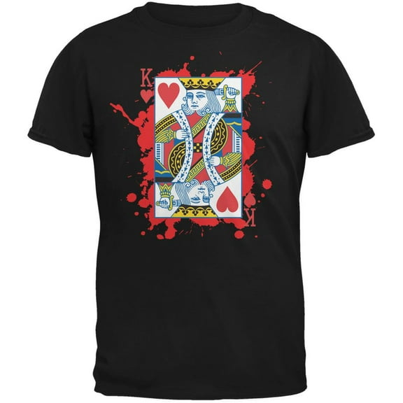Suicide King of Hearts Black Adult T-Shirt