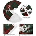 thumbnail image 2 of FMSHPON Christmas Reindeer Plaid Tartan Xmas Christmas Tree Skirt Stand Mat for Holiday Party Decoration Indoor Outdoor 48 inches, 2 of 6