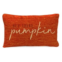 Jordan Manufacturing 12" x 16" Hey There Pumpkin Orange Novelty Reversible Rectangular Outdoor Lumbar Throw Pillow with Welt (2 Pack)