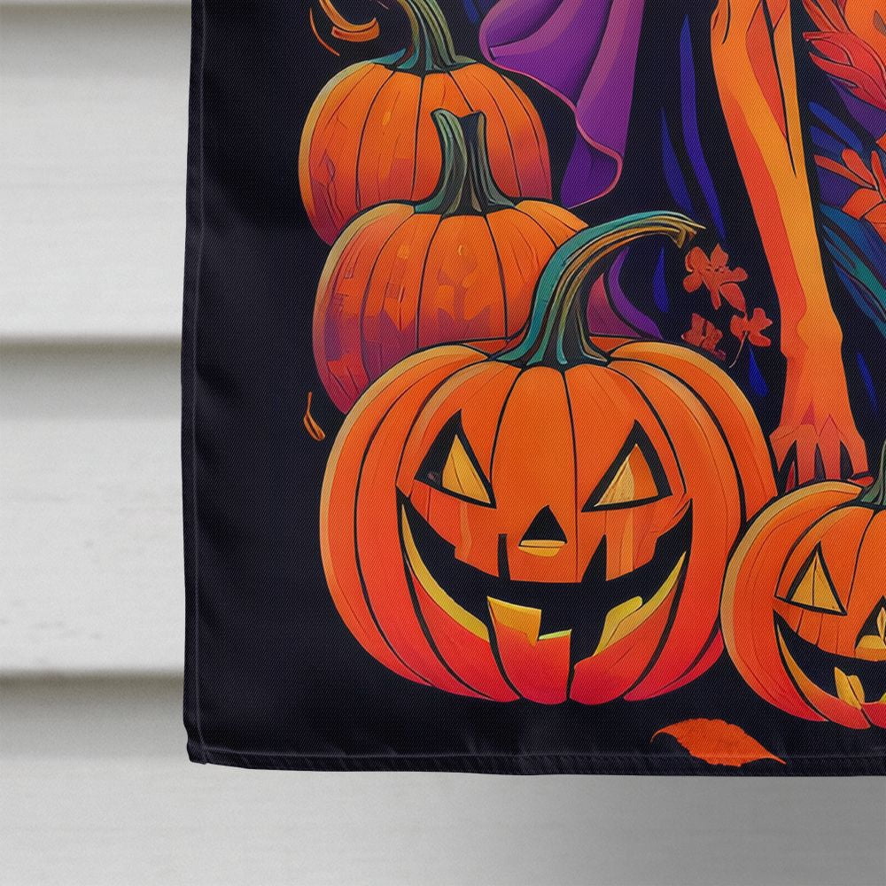 Halloween Vizsla Dog House Flag 28x40IN Double-Sided Polyester Decorative Sleeve Pole Flag for Outdoor Home Garden