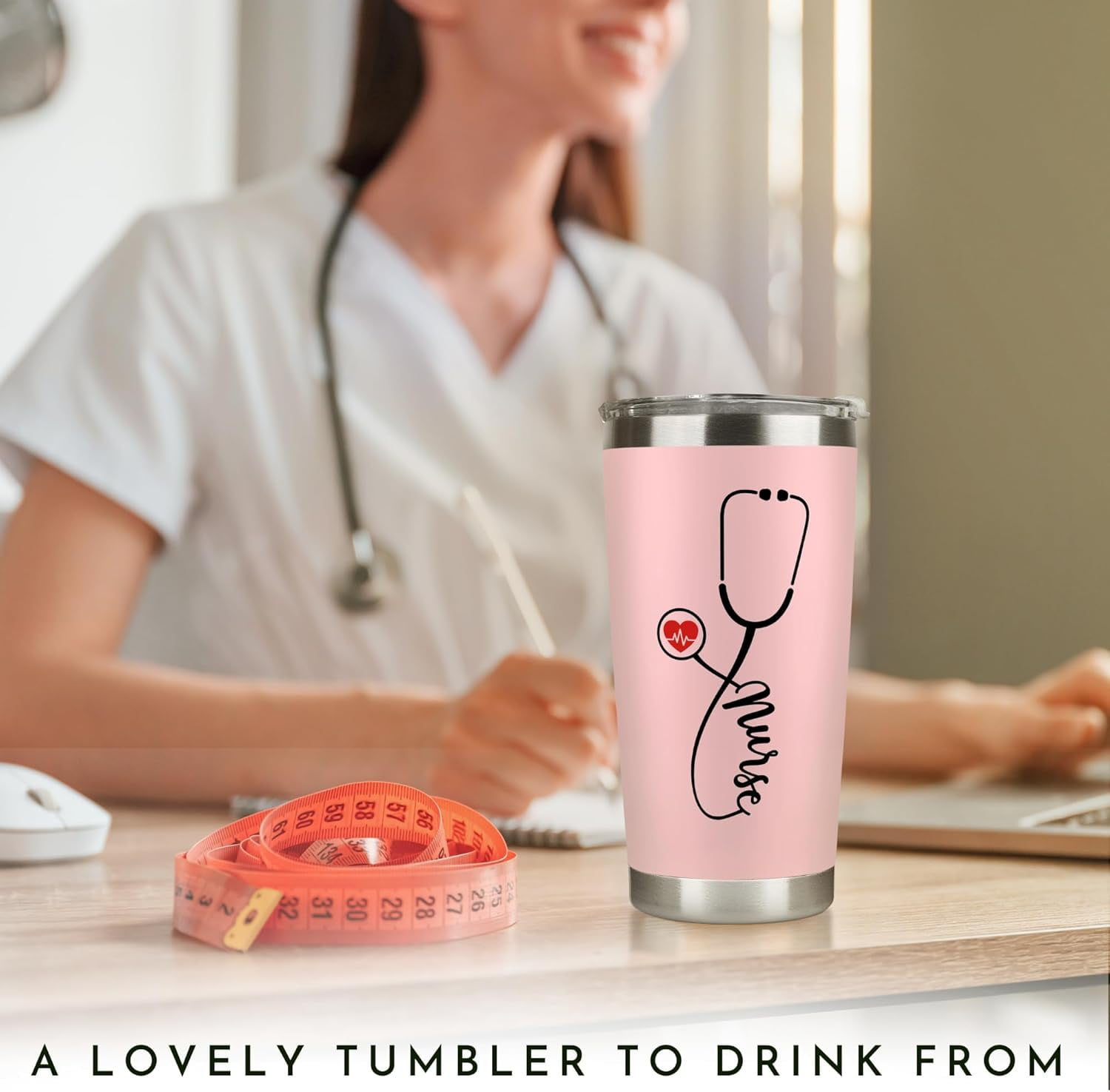 Nurse Gifts for Women - Nurses Week Gifts - Appreciation Gift for Nurses - Nurse Rn Lpn Practitioner Gift for Women - Retirement, Graduation Nursing Student Ideas - 20 Oz Pink Tumbler
