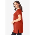 thumbnail image 3 of Roaman's Women's Plus Size Cotton Short Sleeve V-Neck Ultimate Tunic, 3 of 5