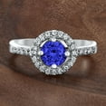 thumbnail image 2 of ELYA Jewelry Women's Round-Cut Blue Cubic Zirconia Sterling Silver Ring, 2 of 4