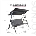 thumbnail image 5 of Made in Italy SUNJOY Outdoor Porch Swing, 2 Seat Patio Metal Swing with Adjustable Canopy, 5 of 13