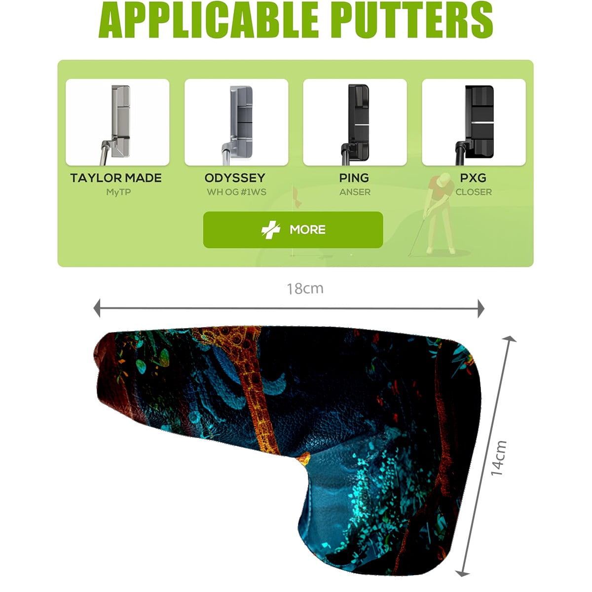 Golf Club Head Cover | Leather Golf Club Putte Headcover , Waterproof Golf Club Head Cover Set Driver Headcovers for Golf Clubs Men Women Giraffe