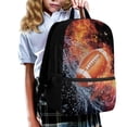 thumbnail image 2 of Uorisanigo Flaming Rugby Ball 17 Inch Backpack for Boys Girls, Children Backpack for Preschool, Kindergarten, Elementary with Adjustable Shoulder Straps for 6-13 Years Old, 2 of 6