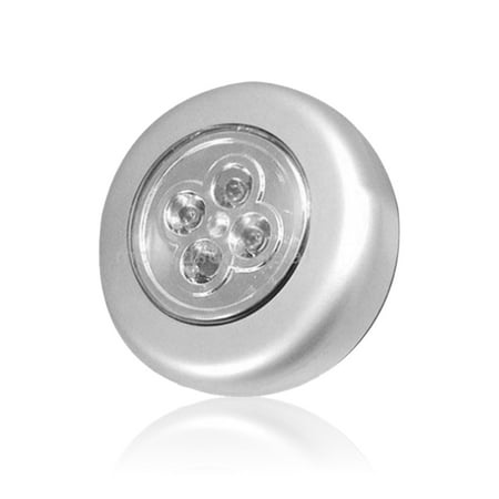 

2PCS Car Ceiling Light 4LED Round Touch Night Lamp Cordless Self-adhesive Removable Cabinet Closet Light