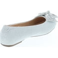 thumbnail image 5 of De Blossom Girl GIGI-1X Shimmer Bow Casual Slip On Prom Party Dress Ballet Flat Shoes, 5 of 7