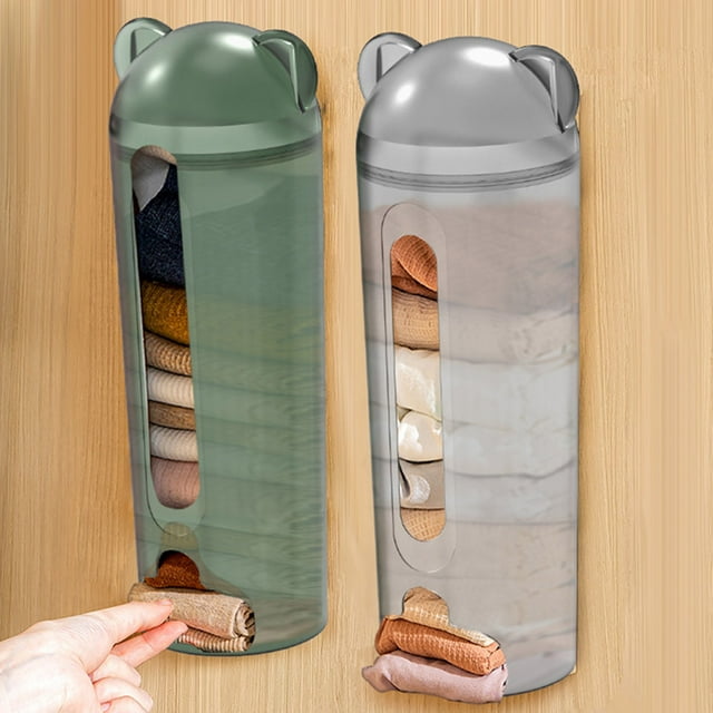 YAOMOBB Cartoon Shape Plastic Bag Storage Rack Cartoon Shape Plastic Garbage Storage Rack Wall Mounted Transparent Box Kitchen Bathroom Case