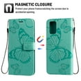thumbnail image 2 of Dteck Galaxy S20 FE (Fan Edition) 5G Case, Embossed Butterfly PU Leather Magnetic Folio Flip Wallet Case Built-in Card Holder with Wrist Strap Stand Cover For Samsung Galaxy S20 FE 6.5 inch, Green, 2 of 5