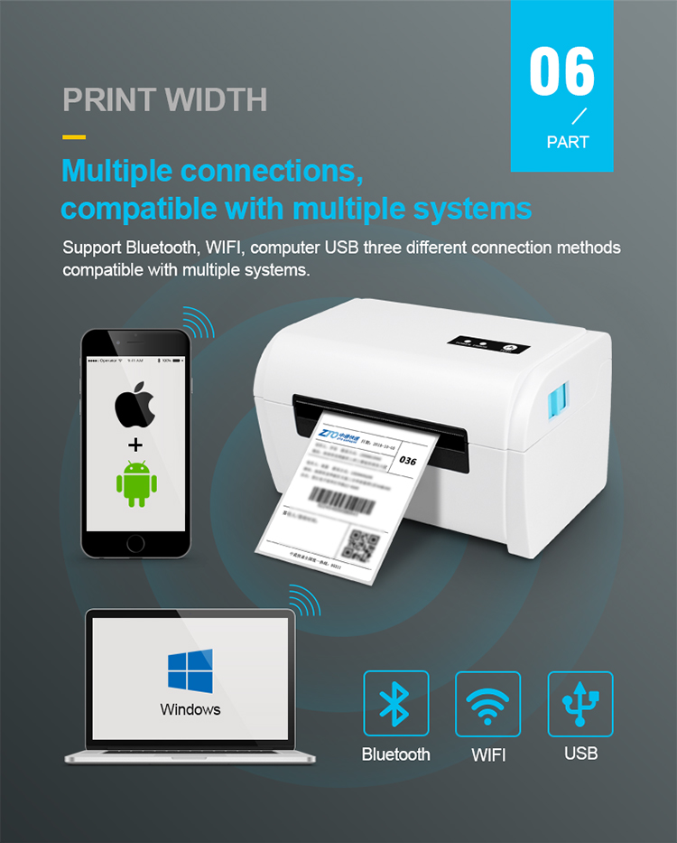 SIHAO Bluetooth Thermal Shipping Label Printer, 4x6in Portable Thermal Address Label Printer for Shipping Packages, Compatible with iPhone,Android,Windows,Mac,Chromebook