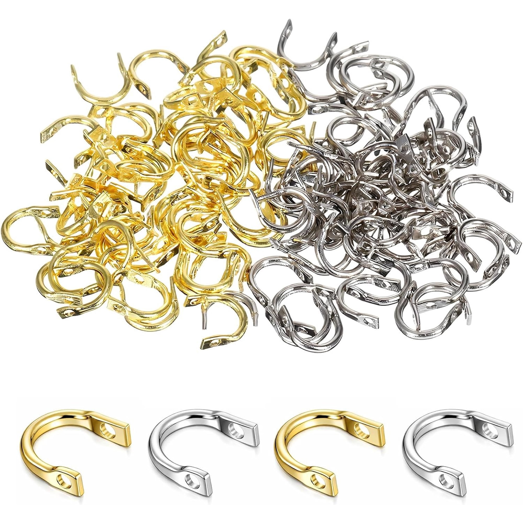 120 count Fishing Clevis Spinner for Lure Making Spinnerbait Accessory Spinner Clevis Easy Spin Fishing Spinners Clevises U-Shaped Brass Links Freshwater Saltwater