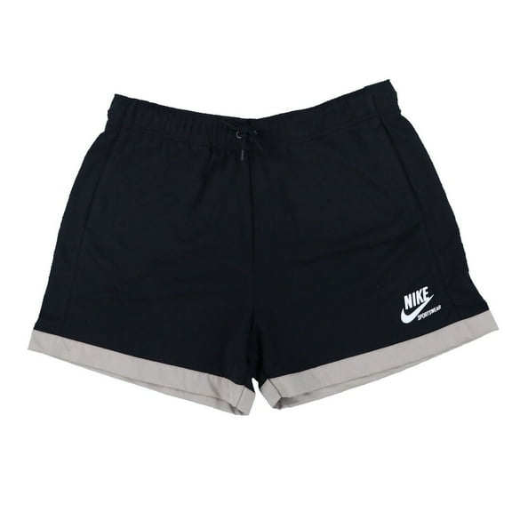 Nike Men's Athletic Shorts Loose Fit Mid-Rise Sport Stretch Black Beige X-Large