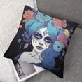 thumbnail image 7 of Acheng Sugar Skull Day of The Dead Dia de Los Muertos Art Throw Pillow Covers,Set of 2, Multicolor 24x24in, 7 of 7