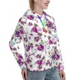 thumbnail image 3 of Hoodies for Women - Violets Flowers Purple Comfrt Colour Drawstring Women'S Fashion Hoodies & Sweatshirts, Fall Outfits Clothes for Women 2024 Pullover with Kangaroo Pocket, 3 of 7