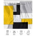 thumbnail image 7 of Yellow Black White Geometric Bed Skirt Queen Size 16" Drop Modern Abstract Art Color Block Ruffled Wrap Around Bed Skirts Adjustable Elastic Bedskirt Dust Ruffle for Queen Size Bed, 7 of 7