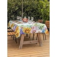 thumbnail image 3 of Outdoor Tablecloth with Umbrella Hole for Patio/Picnic/Party/Camping, Sunflowers Waterproof Table Cloth Rectangle Table Cover Washable, Spring Flowers Butterflies Hydrangea Watercolor (60"x 120"), 3 of 8