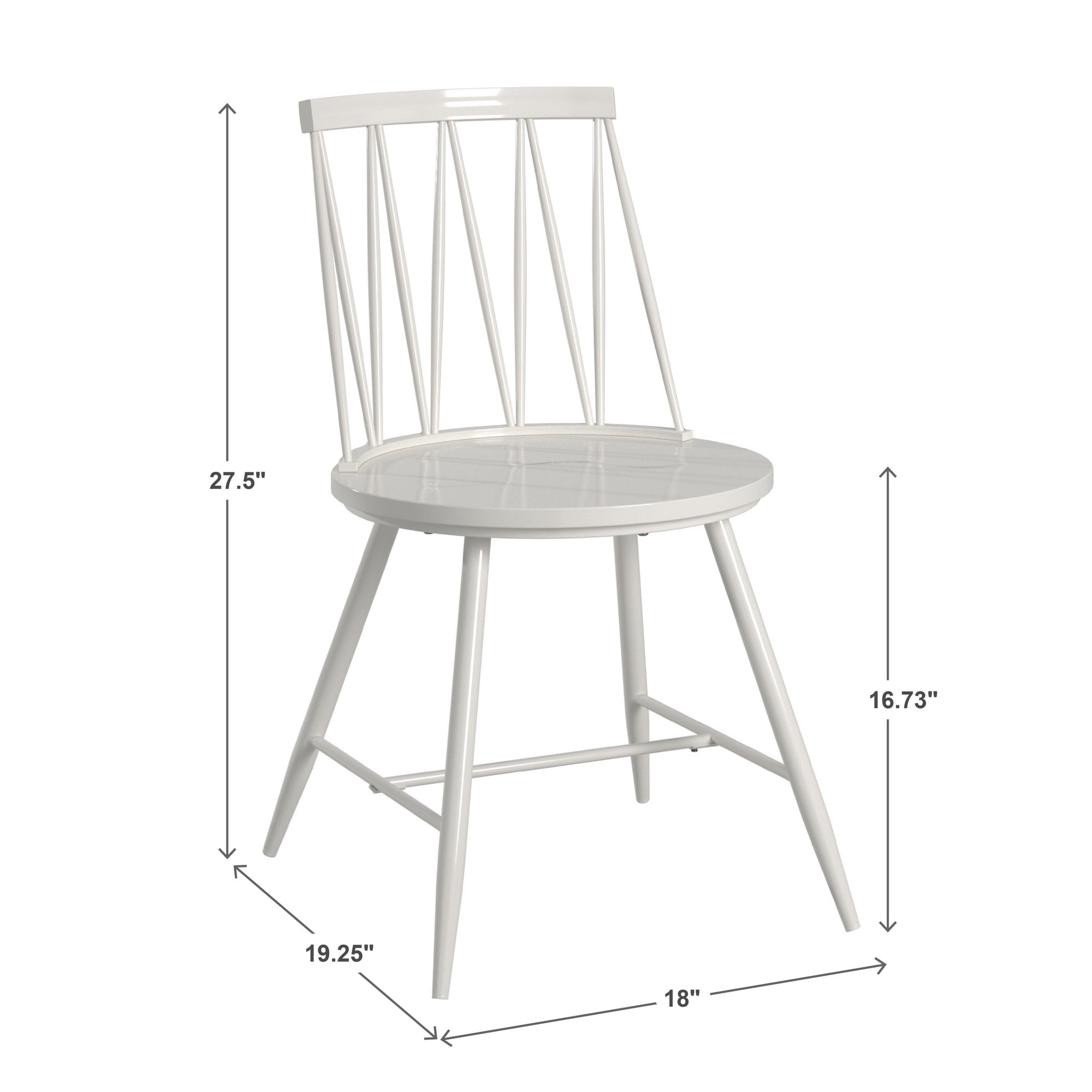 Weston Home Lydford Zigzag Low Back Windsor Classic Dining Chairs, Set of 2, White
