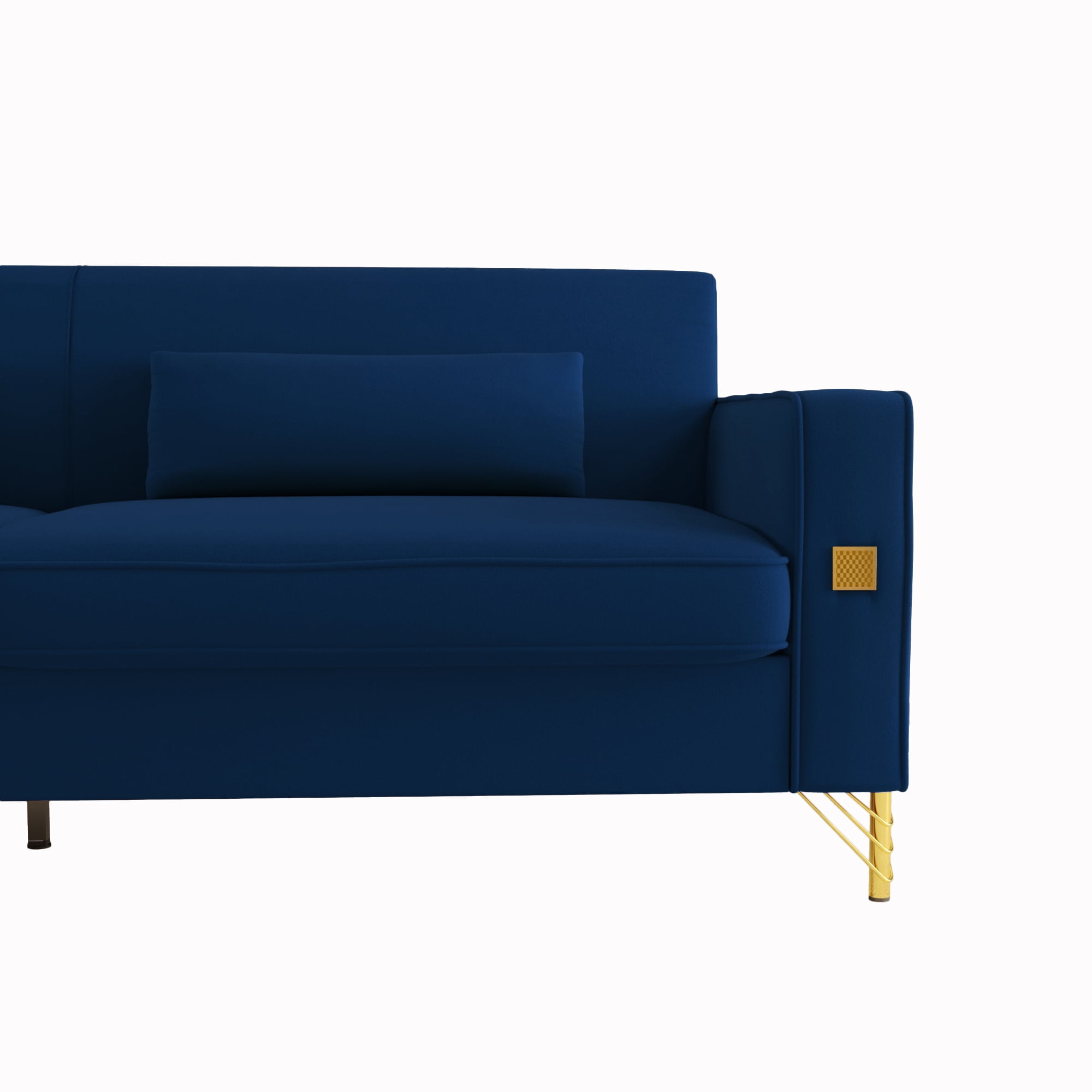 YYAo Convertible Sectional Sofa Couch, Modern Velvet Futon with Reversible Chaise for Living Room, Apartment and Small Space, Blue YYAo Convertible Sectional Sofa Couch, Modern Velvet Futon with Reversible Chaise for Living Room, Apartment and Small Space, Blue