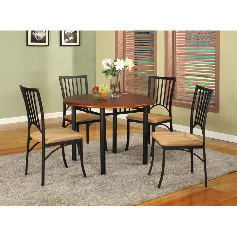 5Piece Set with Foam Cushion Seats Walnut