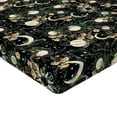 thumbnail image 4 of Ambesonne Boho Art Fitted Sheet, Space Sun and Moon Motif, Full Size, Green Peach and Black, 4 of 5