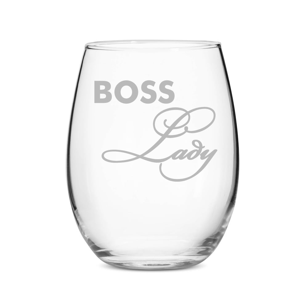 girl boss wine glass