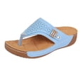 thumbnail image 2 of Bkhluea Women Wedge Flip Flop Sandals Open Toe Hollow Out Slip On Thong Shoes for Summer Beach Casual Daily Walking, 2 of 7