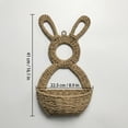 thumbnail image 3 of Woven Rabbit Shaped Easter Wall Basket – Handcrafted Wicker Hanging Pocket, Perfect for Floral Arrangements & Front Door Spring Decoration C, 3 of 6