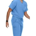 thumbnail image 4 of Hey Scrubs Set Men Stretch V-Neck Scrub Top and Six Pocket Tapered Pant Bundle, Elastic Waistband Scrubs for Men, 4 of 4