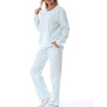 thumbnail image 4 of FOCUSNORM Women Cotton Maternity Sweatshirt Loose Solid Color Crew Neck Long Sleeve Side Zipper Pullover Tops for Fall Winter, 4 of 9