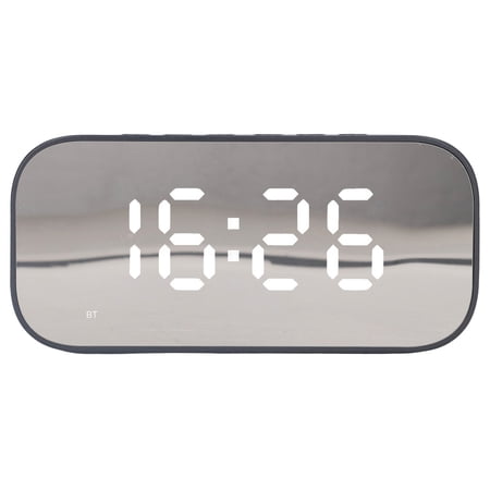 YAHHU Alarm Clock Radio Portable Dimmer Control Dual Alarm FM with Bluetooth Speaker Black 5.7 inches / 14.5 cm